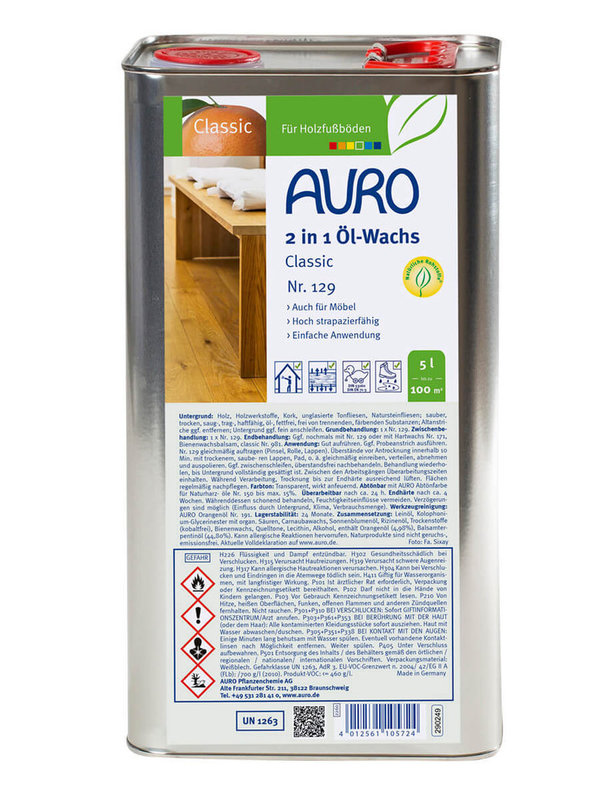 AURO Öl-Wachs Classic 129 2 in 1 5 l